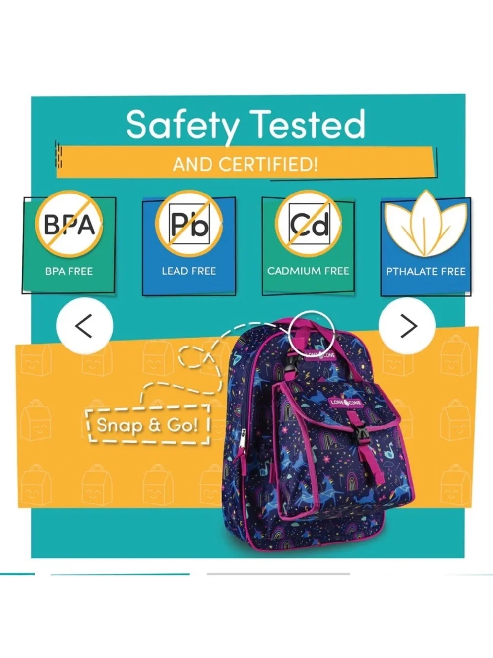 Lone Cone Unicorn Dreams 15” Backpack & Lunch Bag